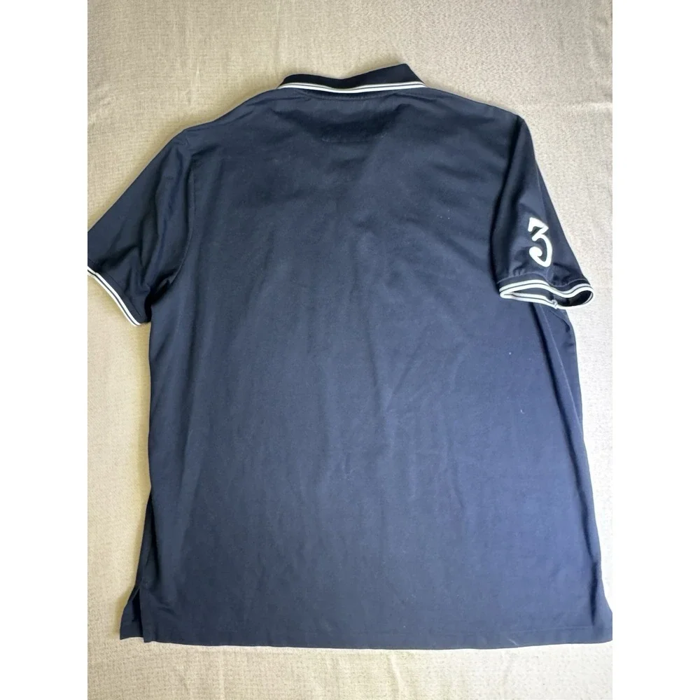 Polo Ralph Lauren Big Pony Quarter Zip Polo Shirt Navy 3 Patch Y2K XXL